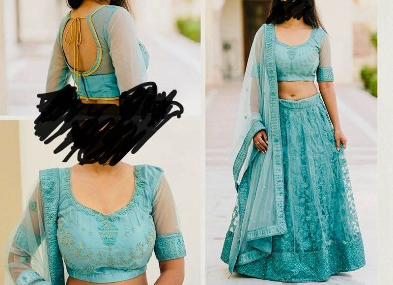Stunning Teal Lehenga Choli duppatta Set