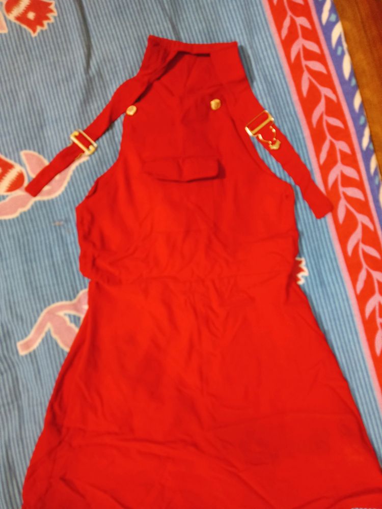 A Red Colour Dungree