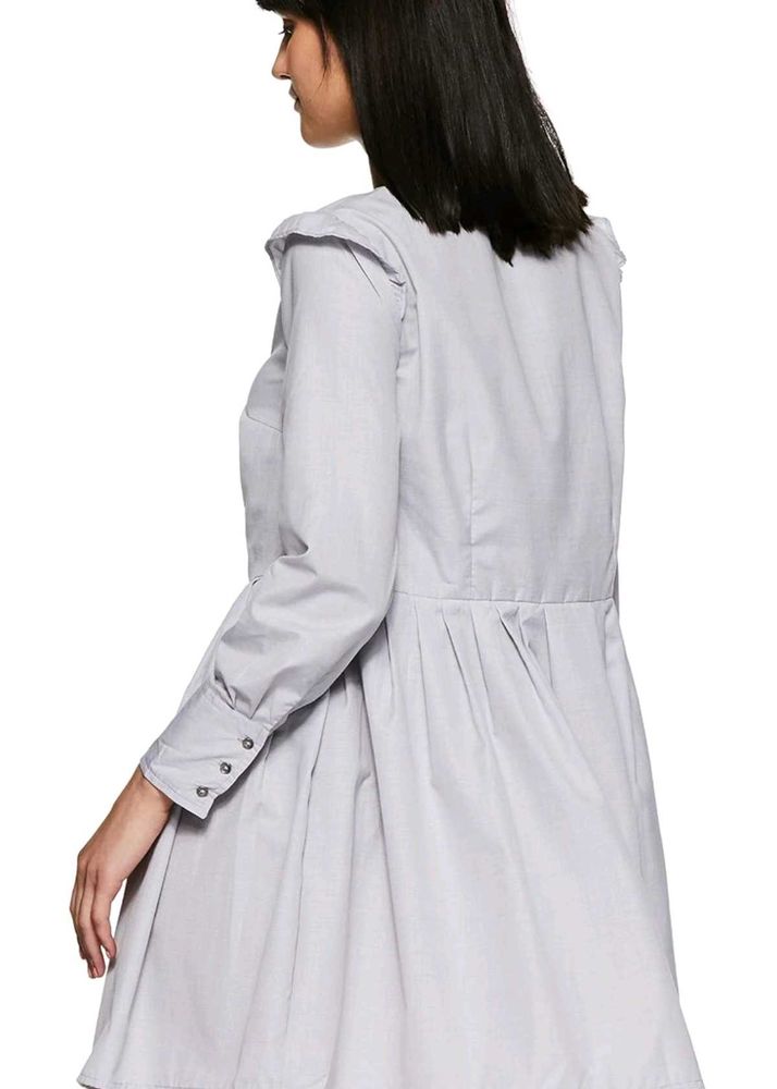 Women's Grey Pleated Dress