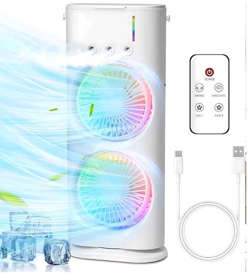 Portable Mini Cooler Fan with RGB Lights
