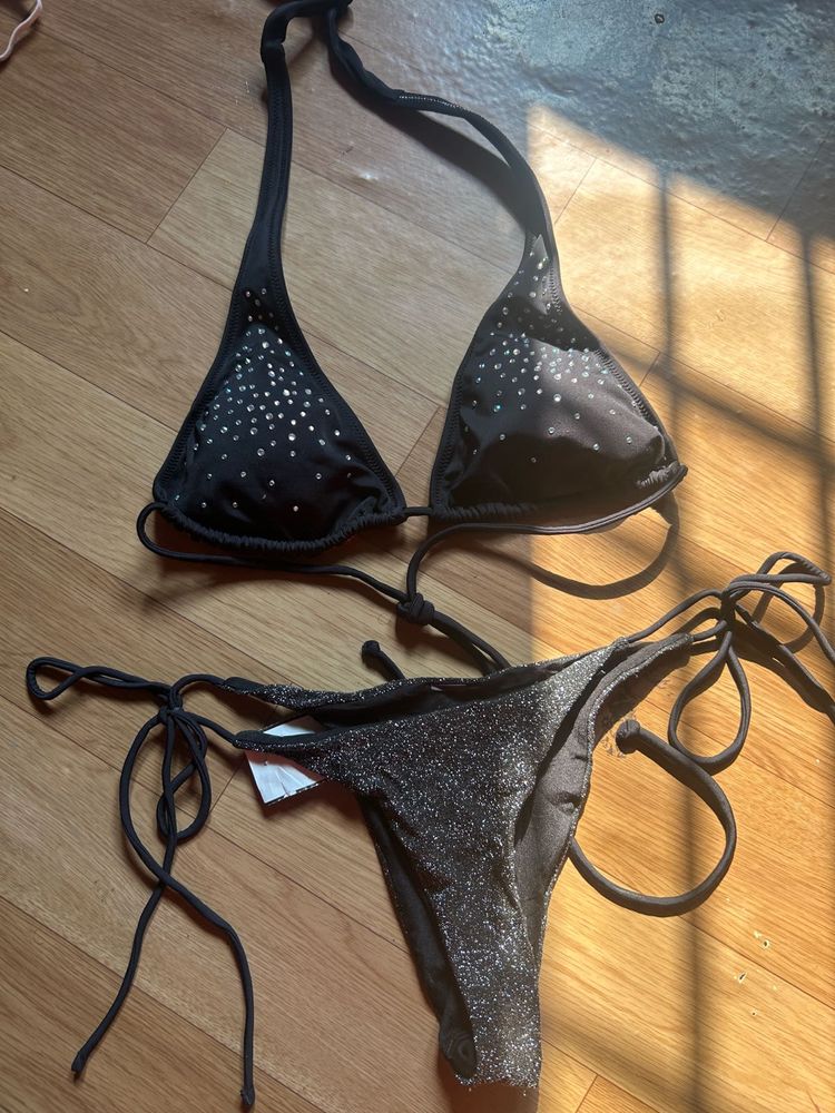 Sparkly Black Bikini Set