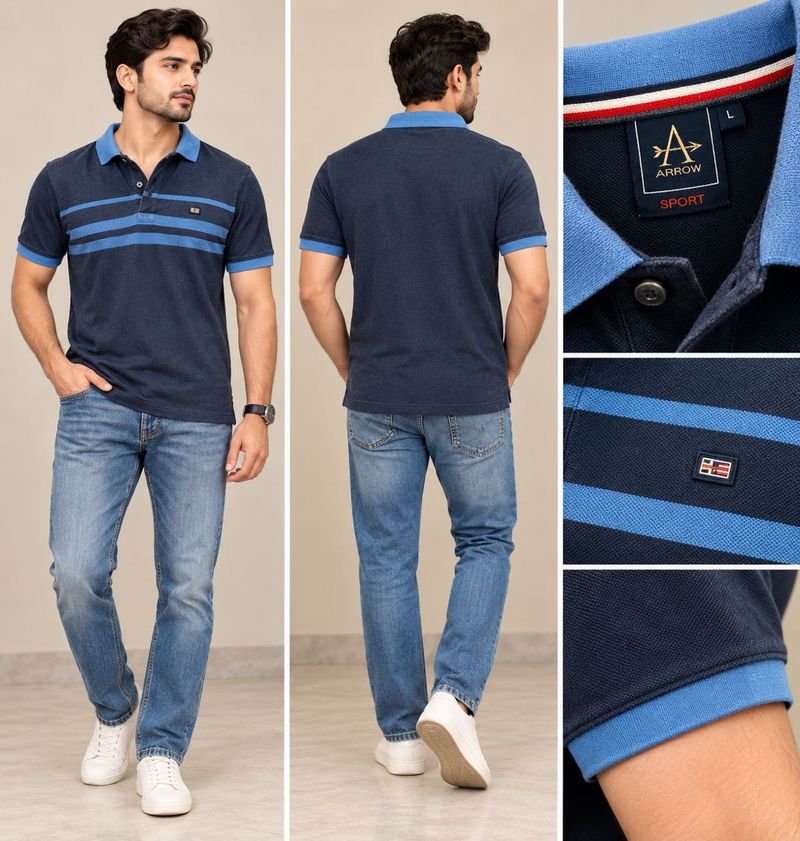 Men's Striped Polo T-Shirt
