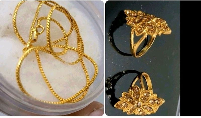 Set 2...1 Gram Gold Rings &amp; Chain