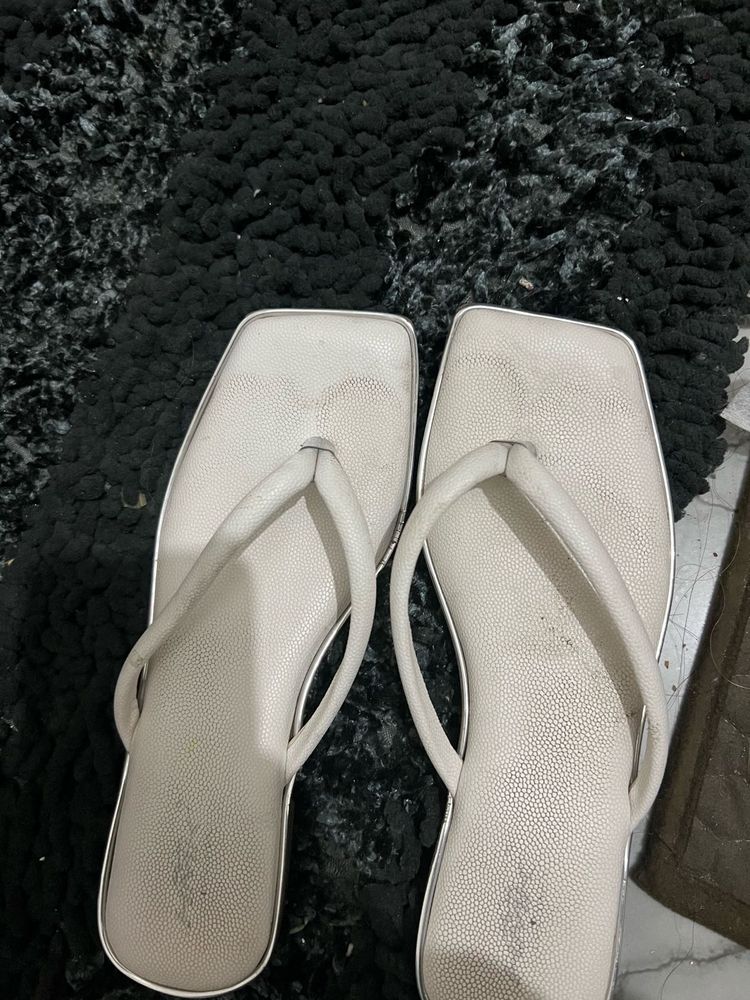 Elegant White Flip Flops