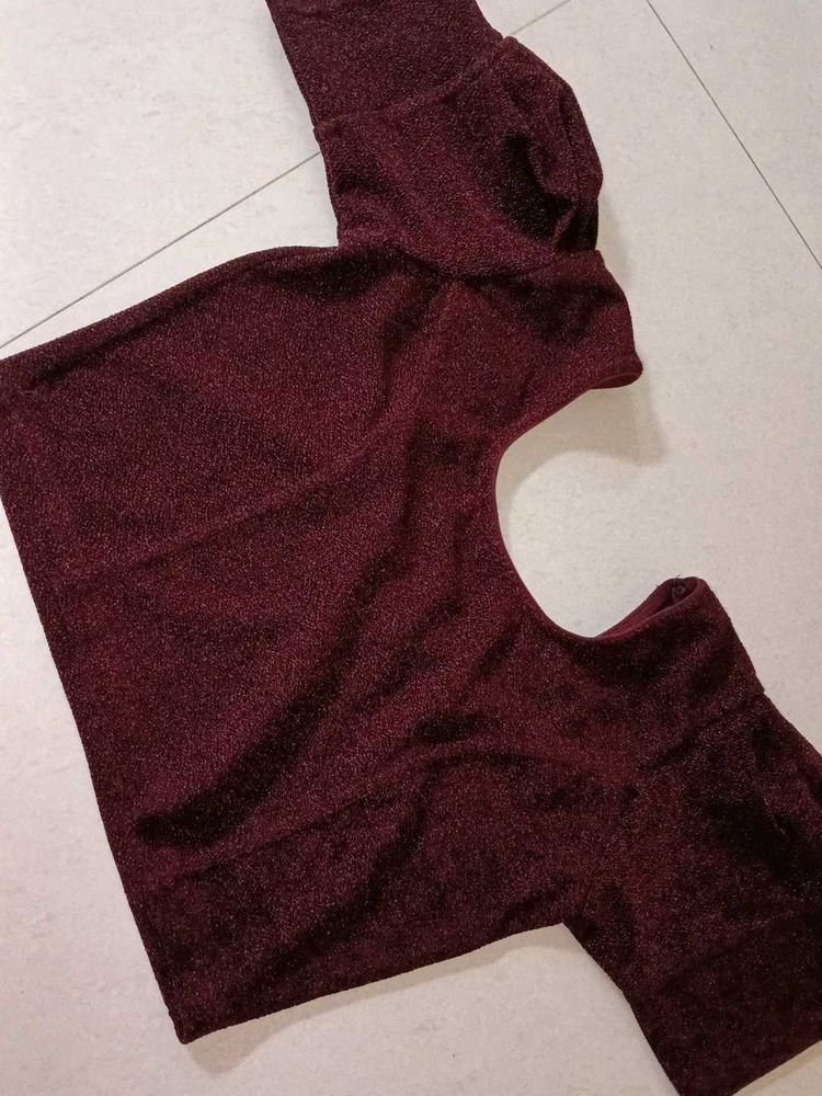 Sparkling Maroon Blouse