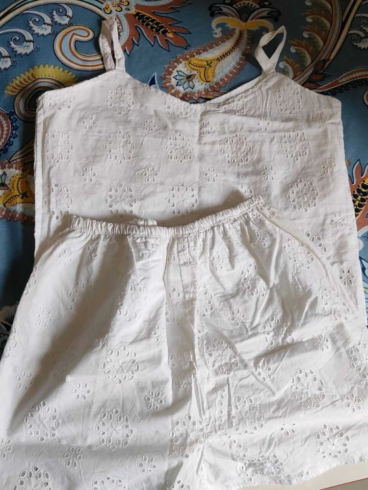 White Eyelet Co-ord Set