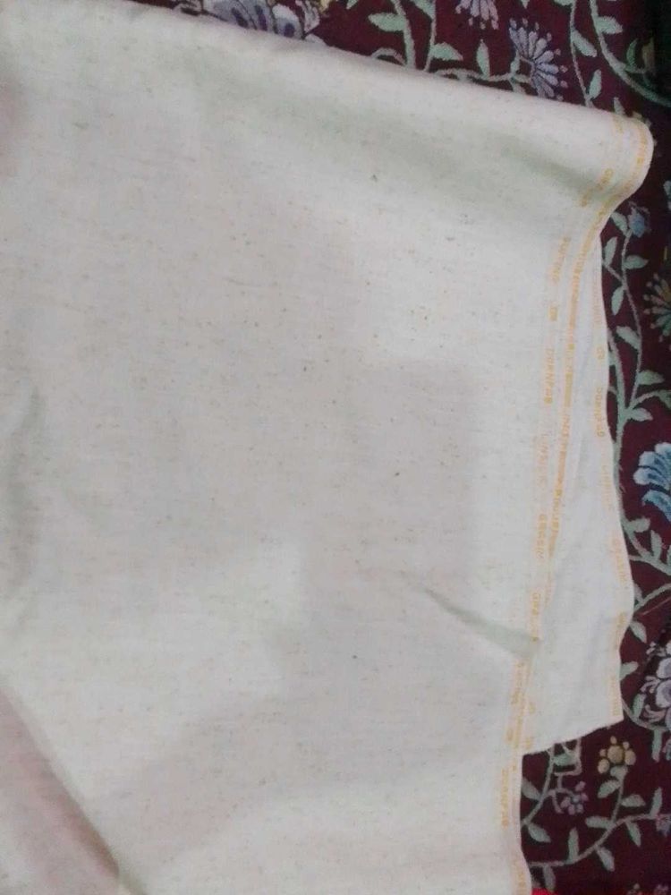 White Dress Material with Subtle Embellishments