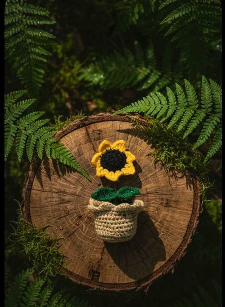 Crochet Sunflower Decor