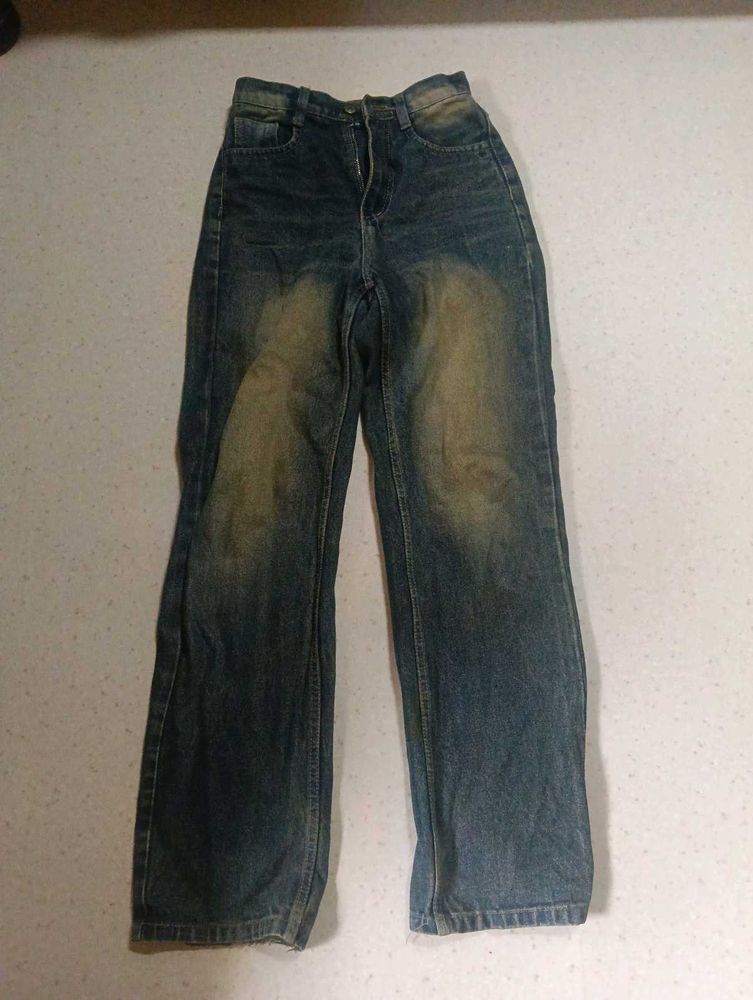 Vintage Wash Straight Leg Jeans