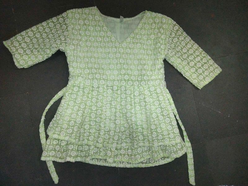 Green Floral Top