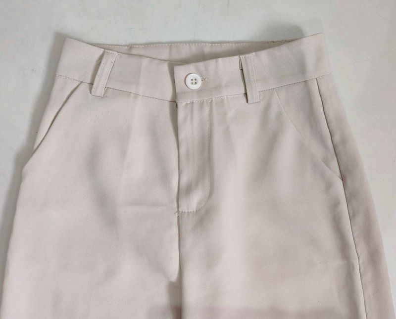 Beige Tailored Formal Trousers