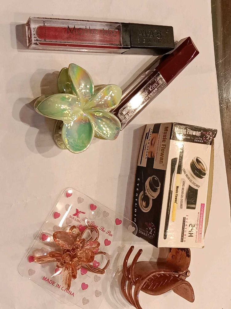 Assorted Makeup and Hair Accessories