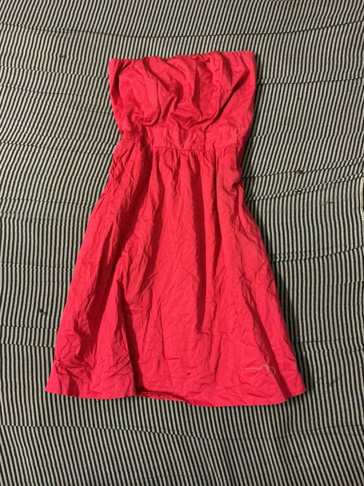Pink Strapless Summer Dress
