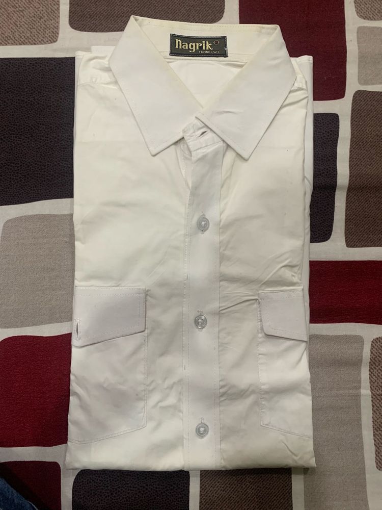 Nagrik Tailor Stitched White Shirt