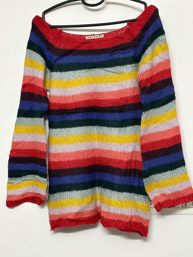 Colorful Striped Knit Sweater