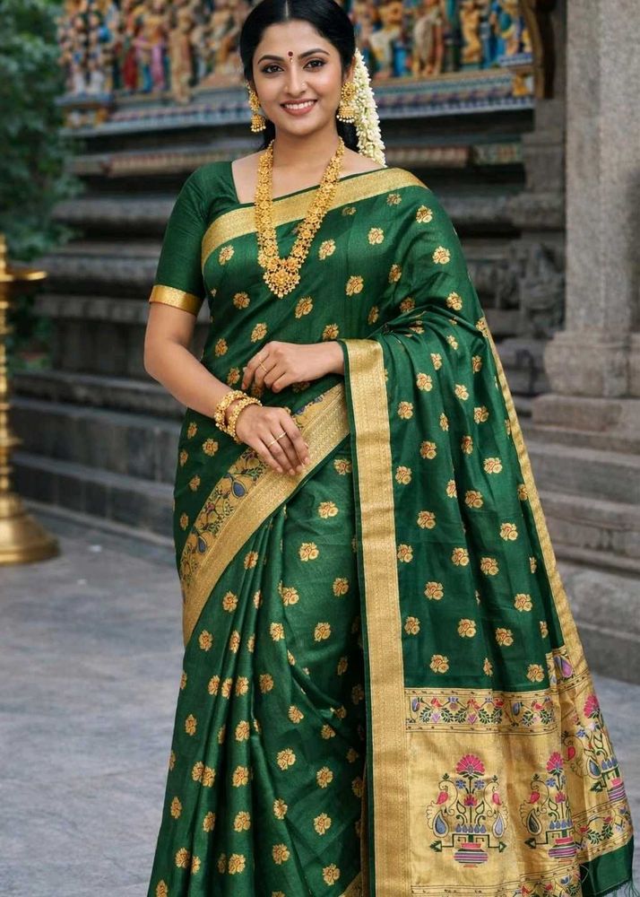 Elegant Green Silk Saree