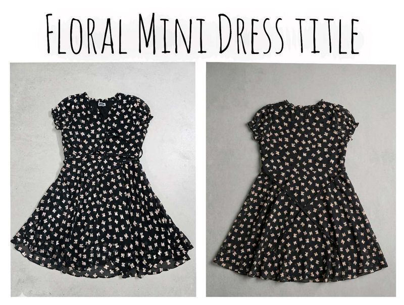 black Floral Mini Dress