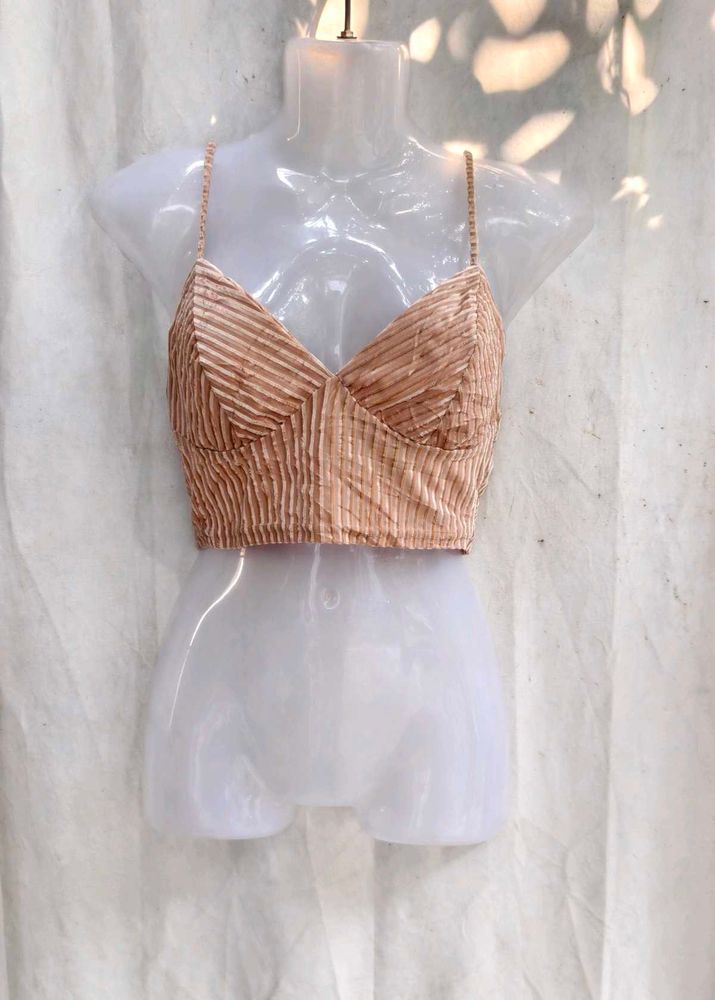 91110. Shimmer Striped Crop Top