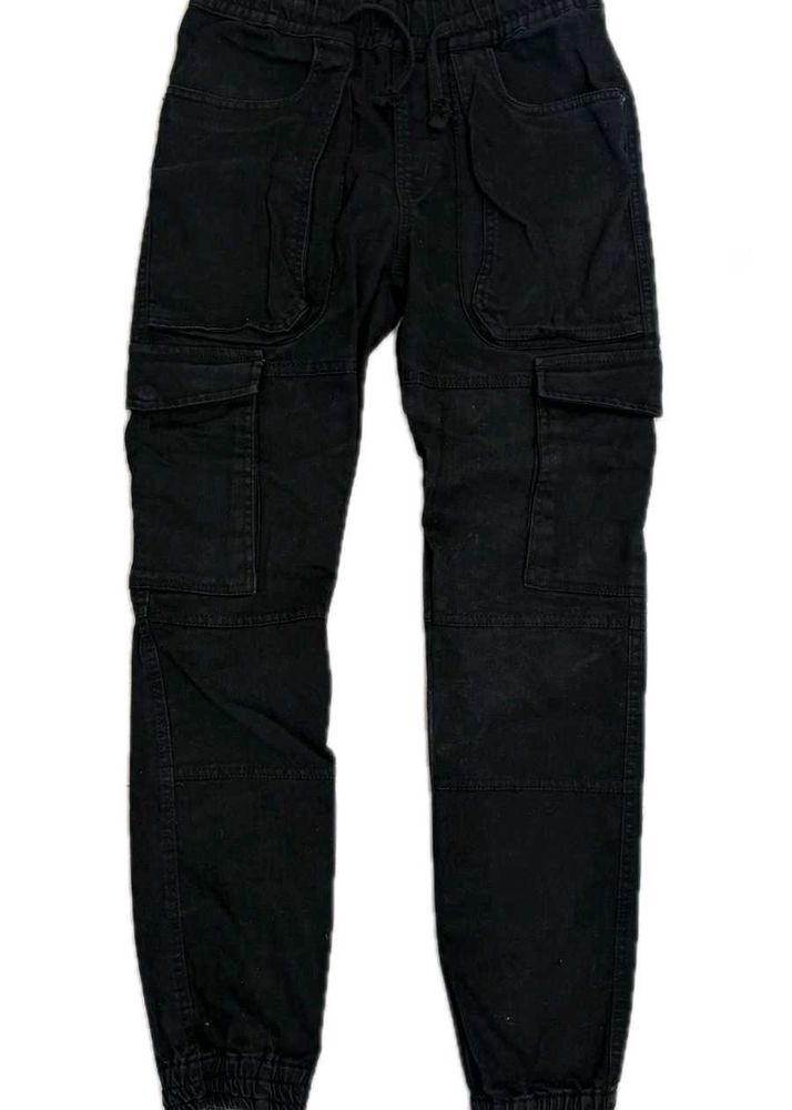 Black Cargo Joggers