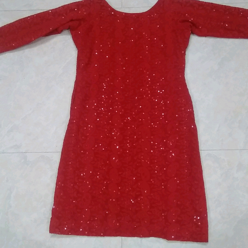 Sparkly Red Sequin Mini Dress