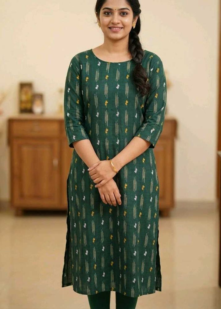 Green Printed Kurta