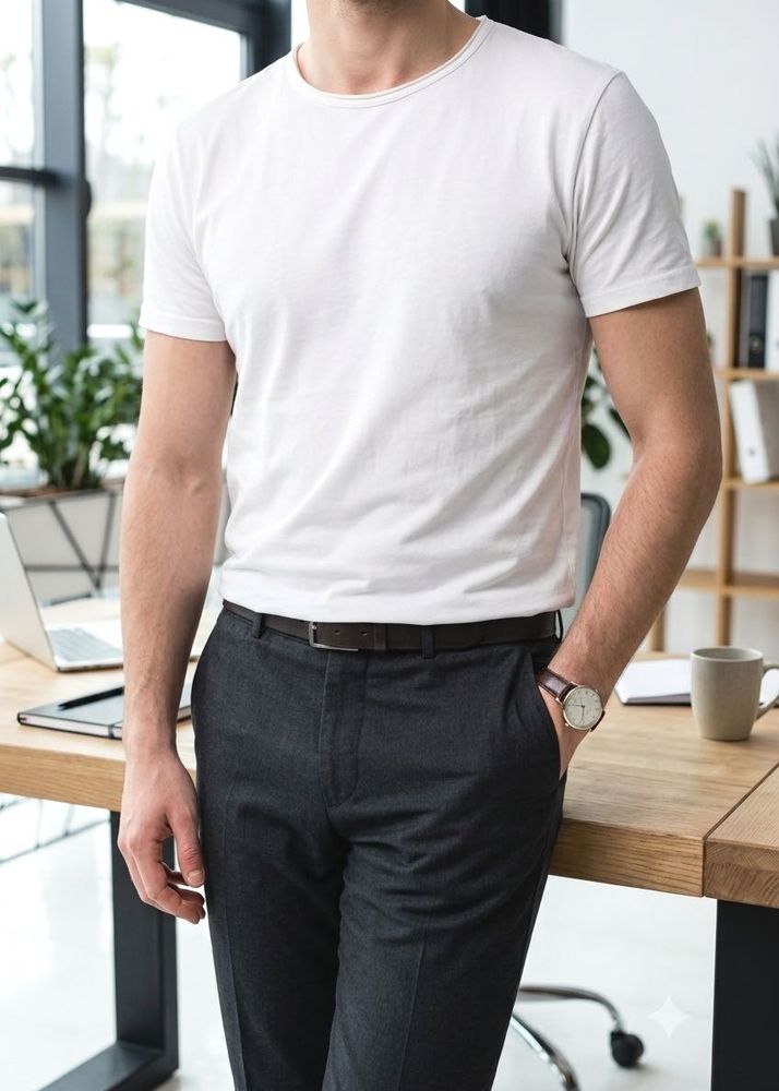 Classic White Crew Neck T-Shirt