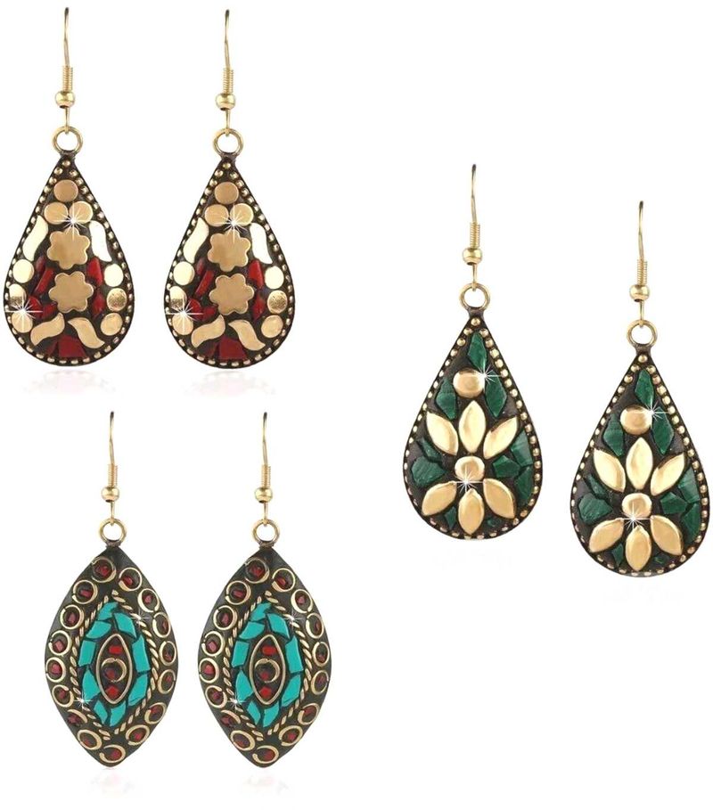 Bohemian Dangle Earrings Set Of 3