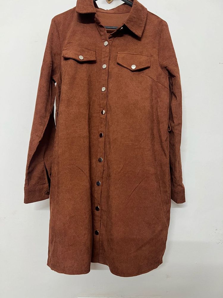 Shein Corduroy Shirt Dress