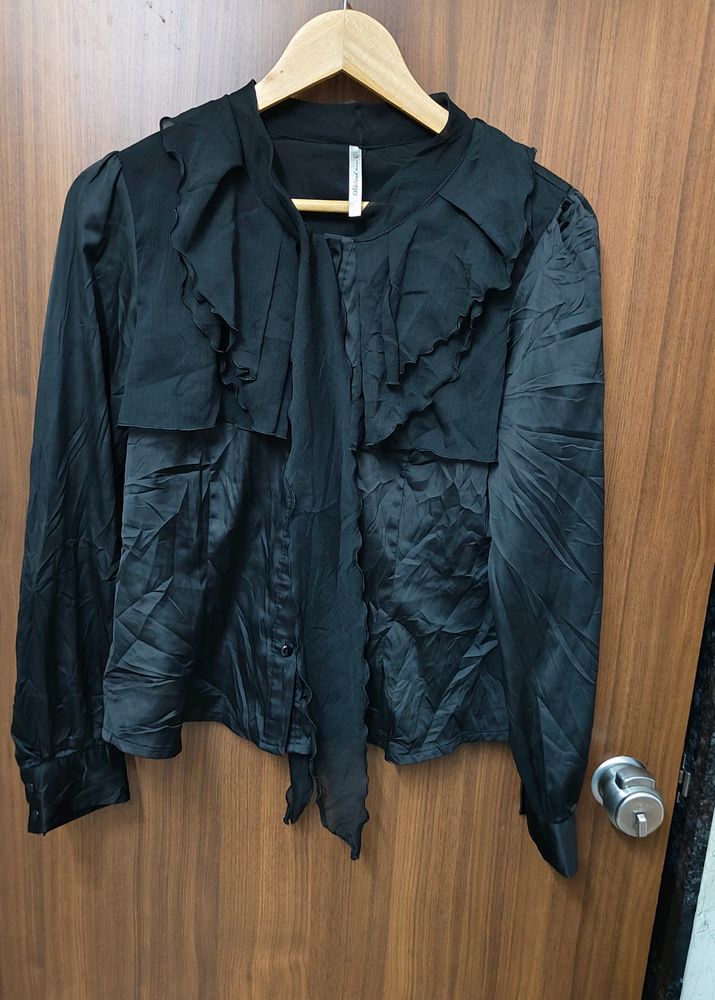 Black Korean Shirt For Ladies