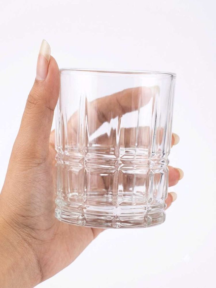 Clear Textured 6 Wine Glasses