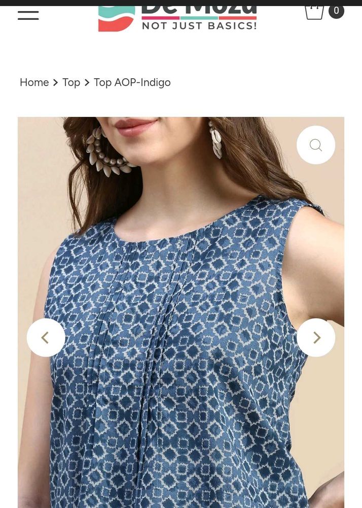 Indigo color Batik Print  A line kurti