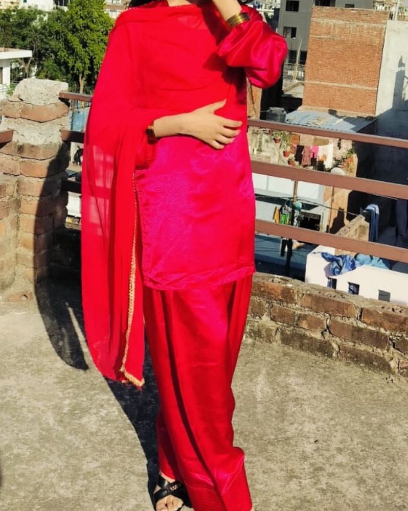 Farshi Shalwar Magenta pink color