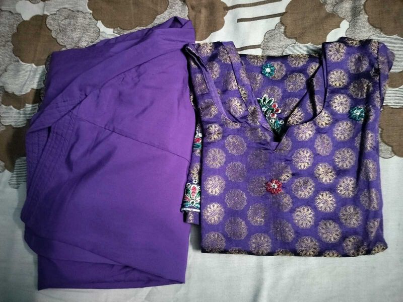 Purple 💜 Colour Kurta With Salwar