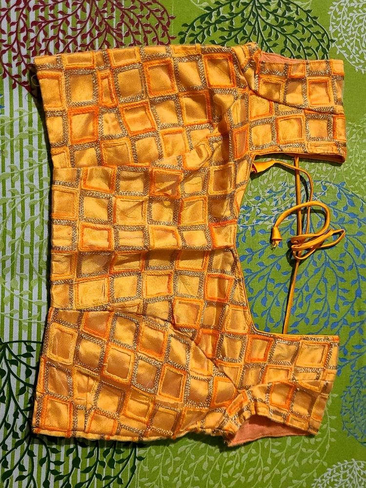 Beautiful Combo Orange N Pink Designer Net Blouses