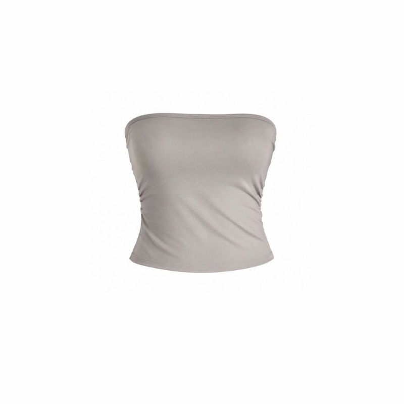 Grey Ruched Tube Top