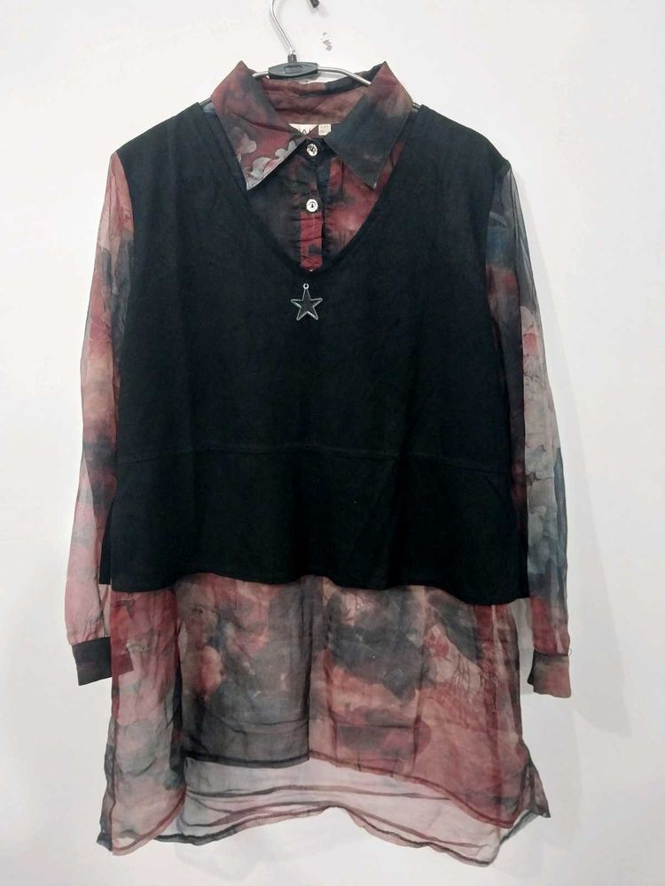 Chic Layered Tunic with Star Pendant