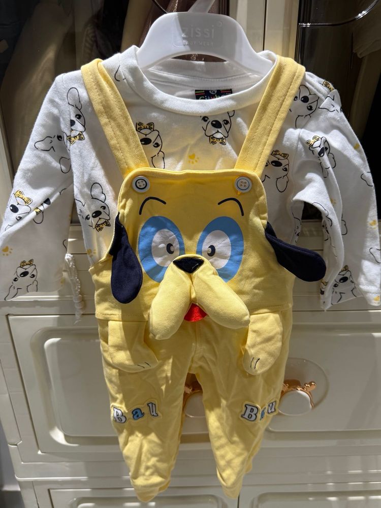 Cute Dog Overalls &amp; Top Set