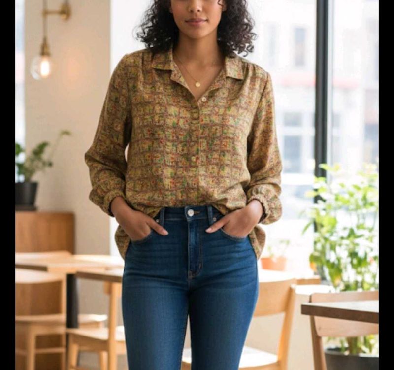 Vintage Patterned Blouse
