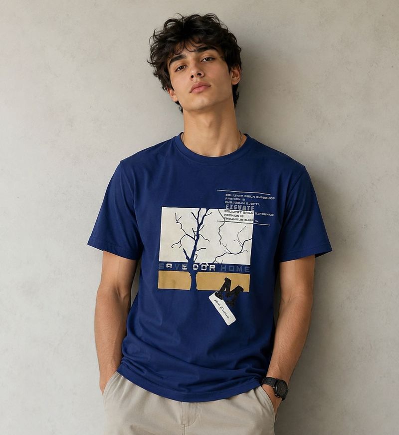 Unisex Blue Graphic T-Shirt
