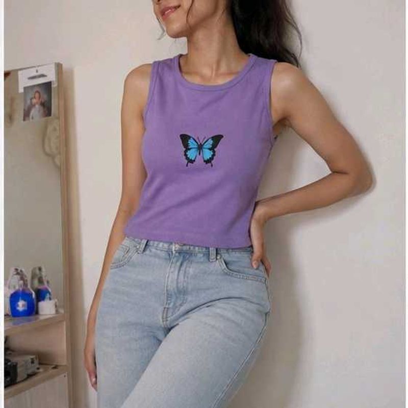 Purple Butterfly Tank Top