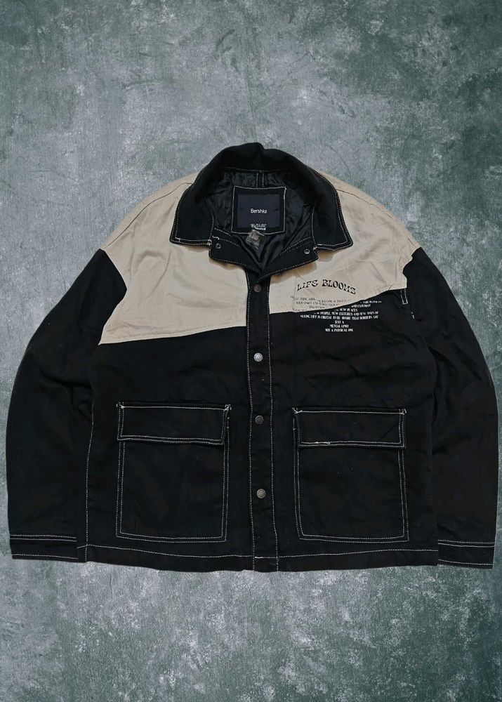 Bershka Patchwork Statue Graphic Jacket