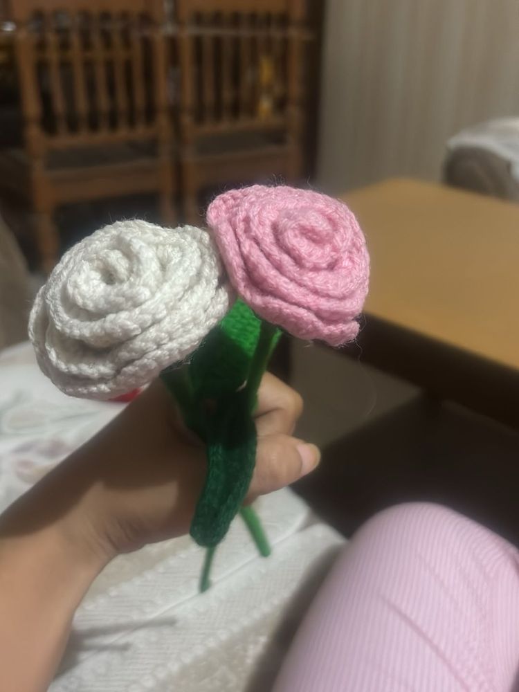 Crocheted Roses (Set of 2)