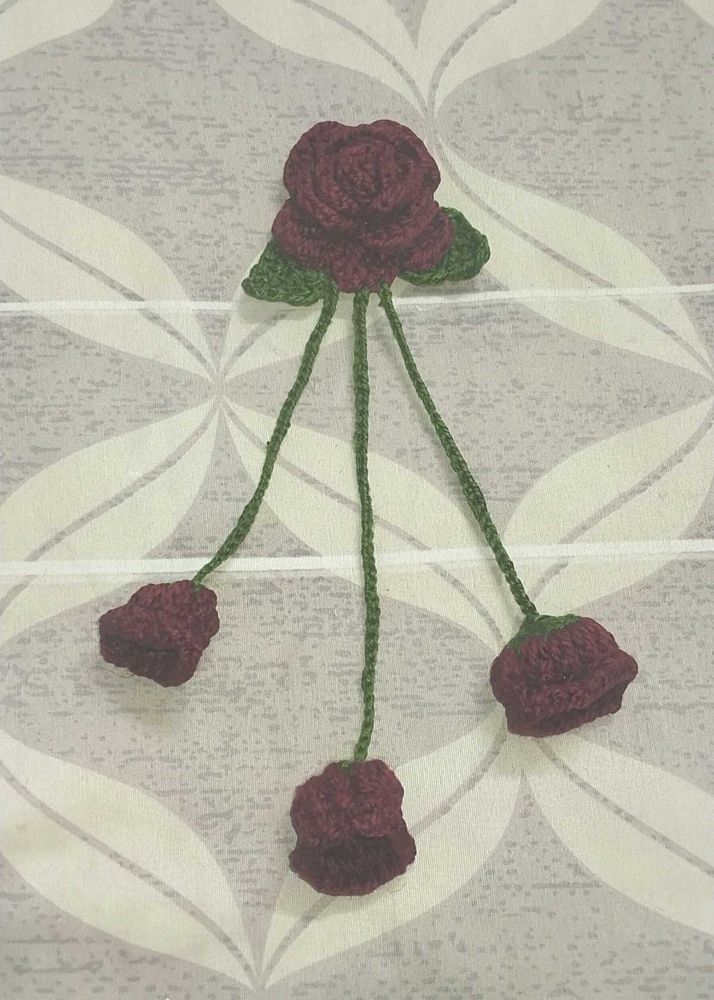 beautiful crochet rose🌹 clip💗📎 ✨
