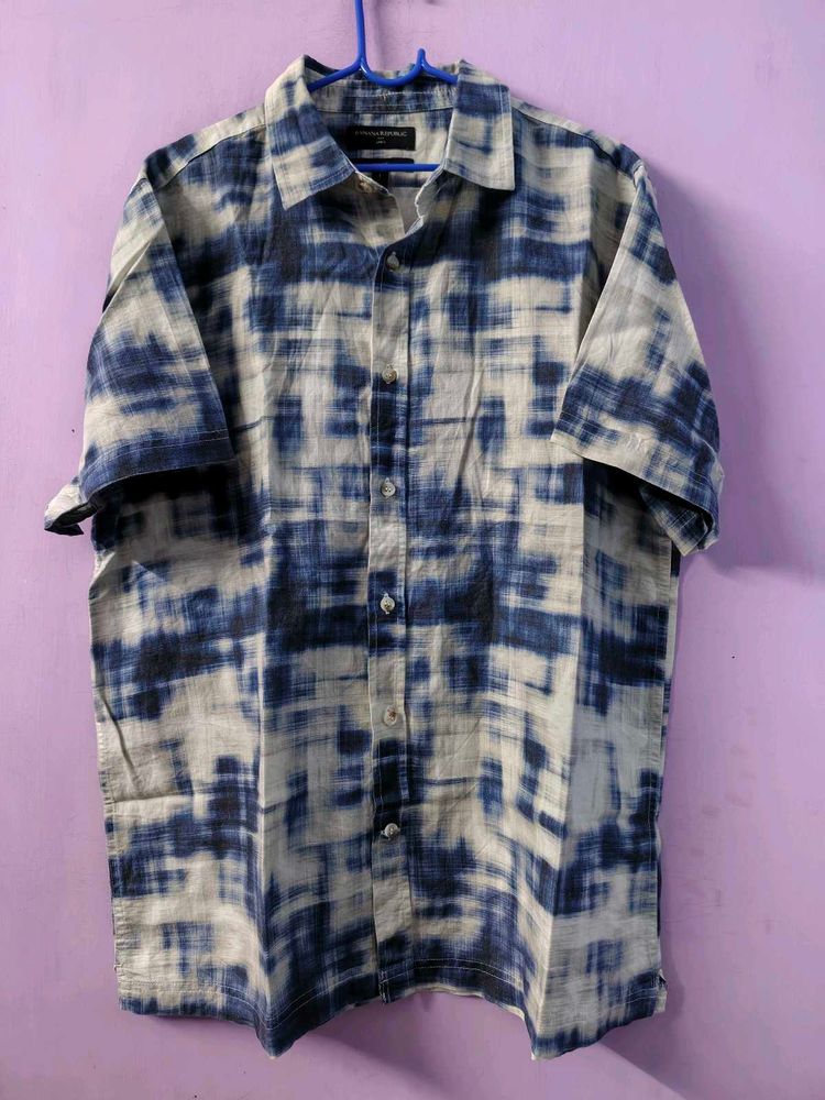 Men's Abstract Print Short Sleeve Shirt