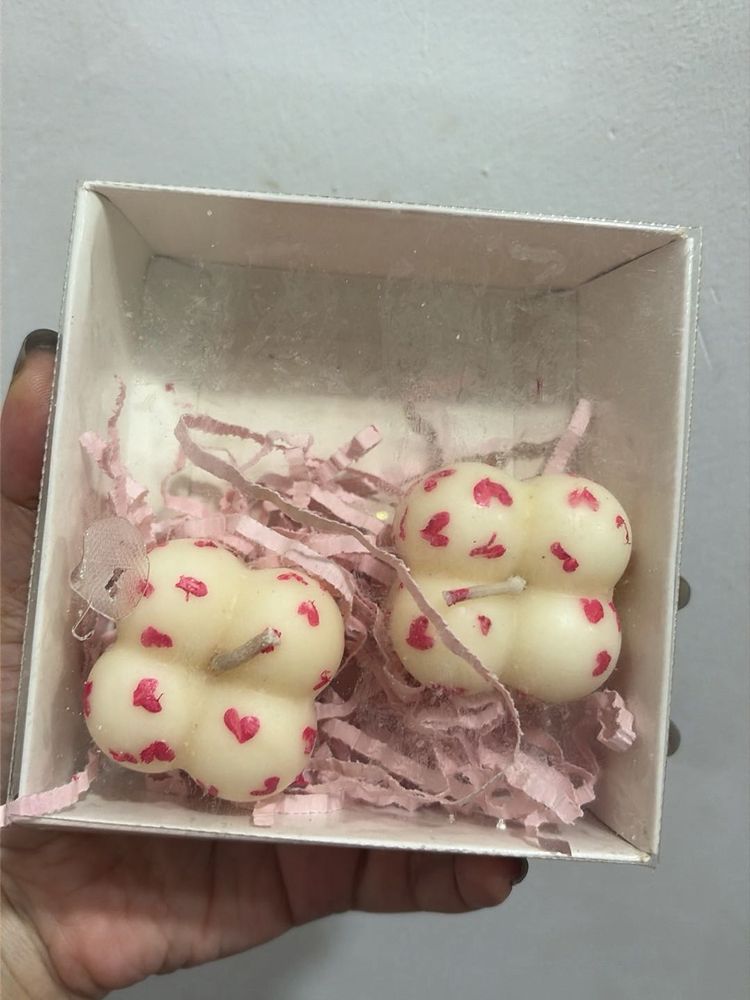 Set of 2 Heart Bubble Candles