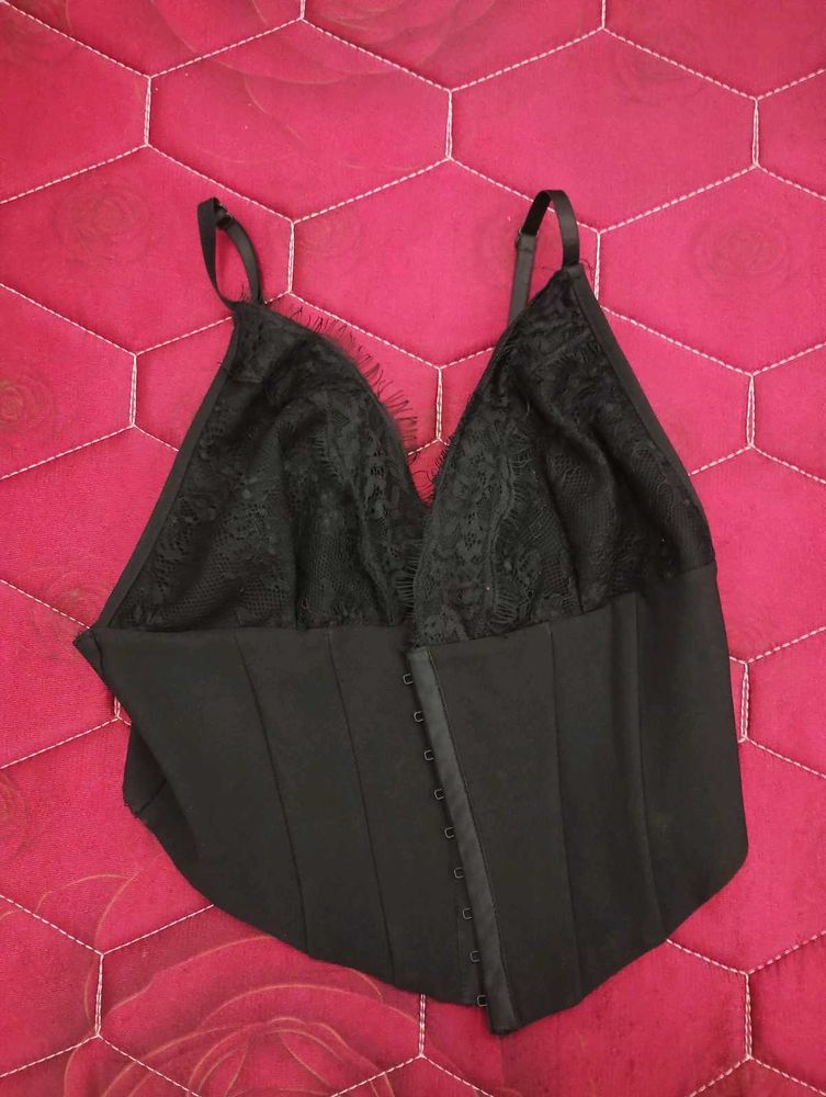 Stylish Black Lace Corset Top