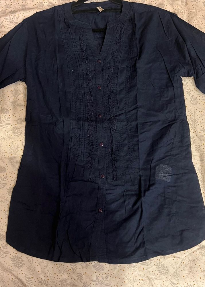 bare denim | navy blue tunic