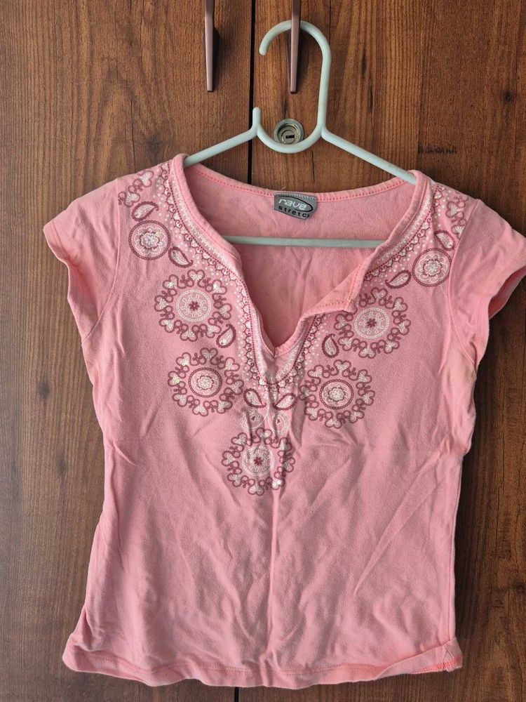 Pink Embellished Top