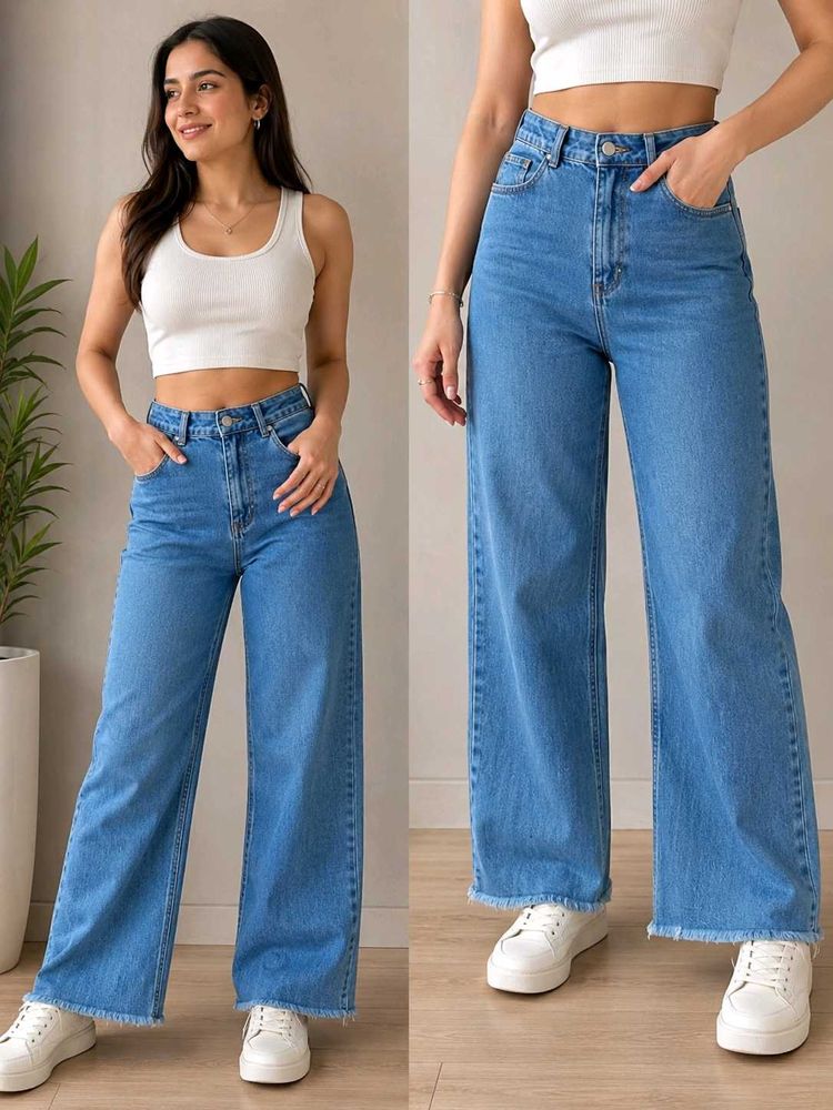 Wide Leg Denim Jeans