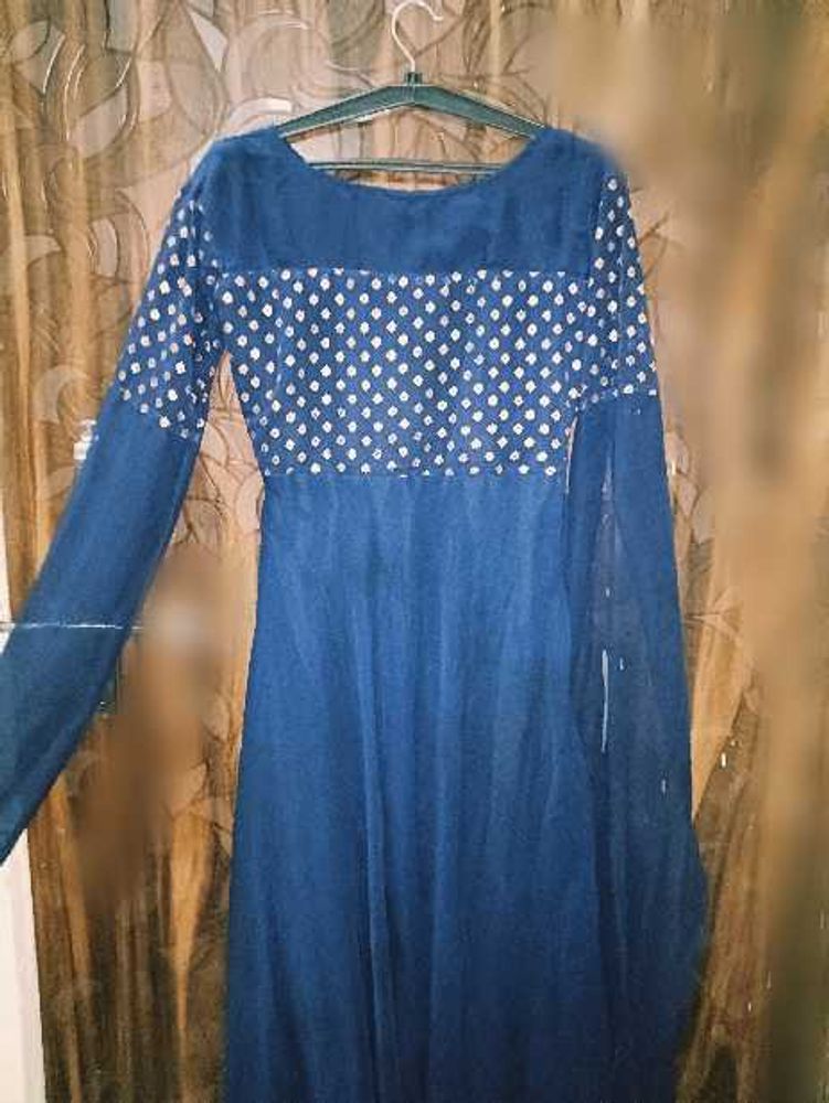 Elegant Blue Kurta with White Embellishments💫❤
